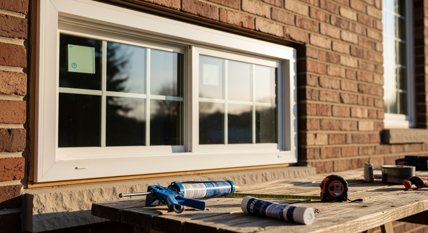 New replacement windows installed in residential home